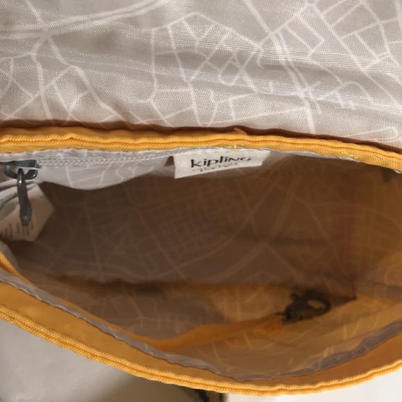 Kipling Brand Small Light Yellow Orange Crossbody Purse Bag Adjustable Crossbody - Picture 5 of 10
